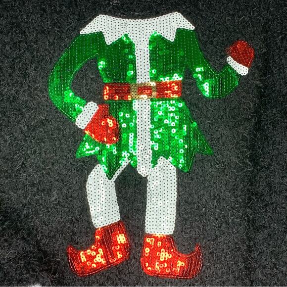 No Boundaries Junior’s Christmas Ugly Sweater Size Junior XL 15/17 Black - Picture 6 of 9